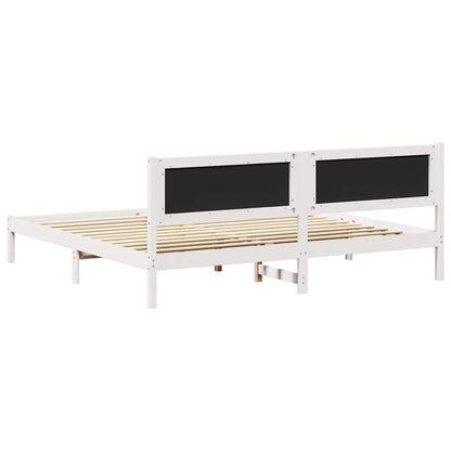 Bed Frame Light Grey 200 x 200 cm Solid Pine Wood