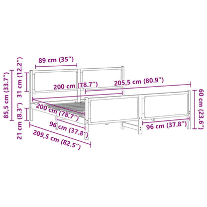 Bed Frame with Headboard Light Grey 200 x 200 cm Fabric