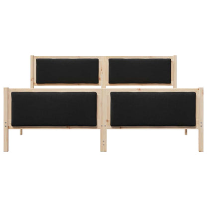Bed Frame with Headboard Black 200 x 200 cm Fabric