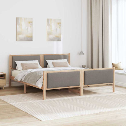 Bed Frame with Headboard Taupe 200 x 200 cm Fabric