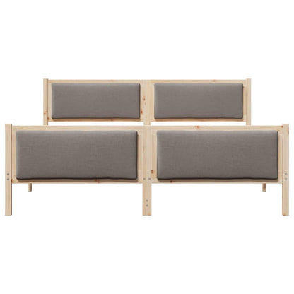 Bed Frame with Headboard Taupe 200 x 200 cm Fabric