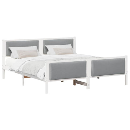 Bed Frame with Headboard Light Grey 200 x 200 cm Fabric