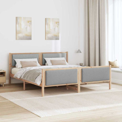 Bed Frame with Headboard Light Grey 180 x 200 cm Fabric