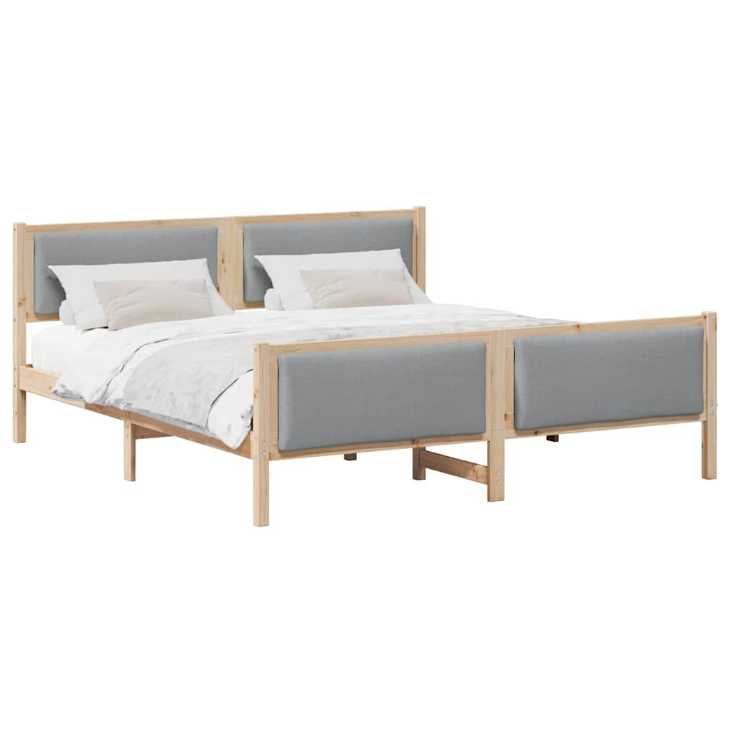 Bed Frame with Headboard Light Grey 180 x 200 cm Fabric