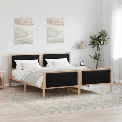 Bed Frame with Headboard Black 180 x 200 cm Fabric