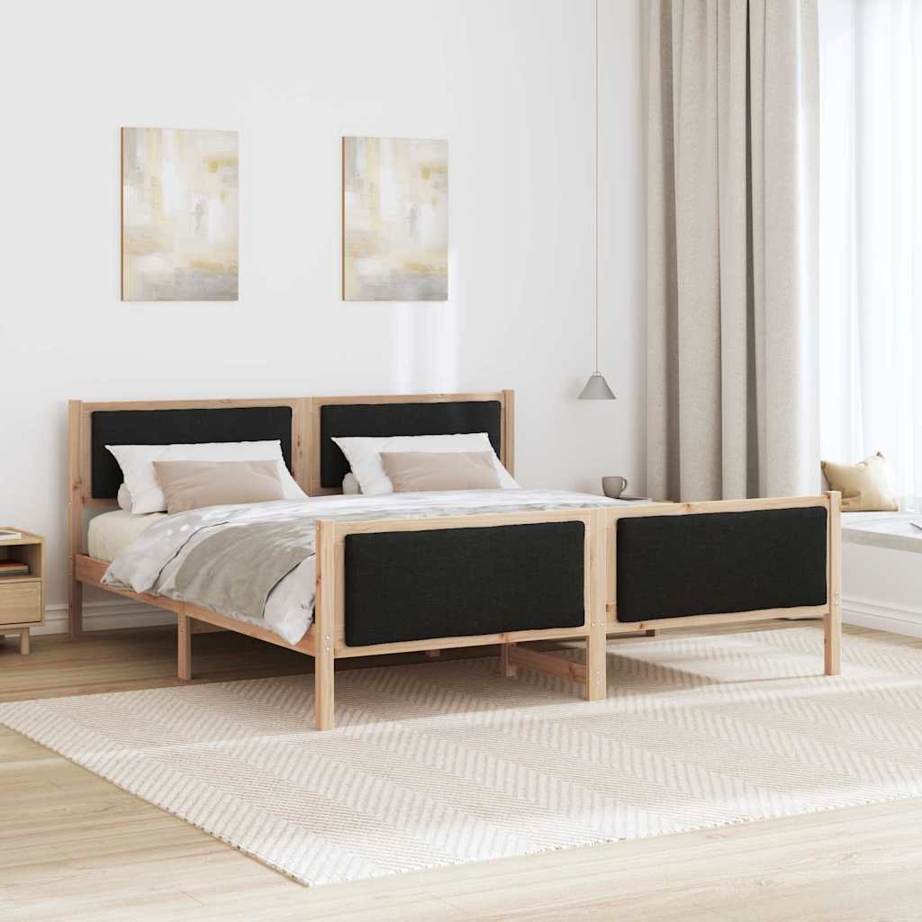 Bed Frame with Headboard Black 180 x 200 cm Fabric