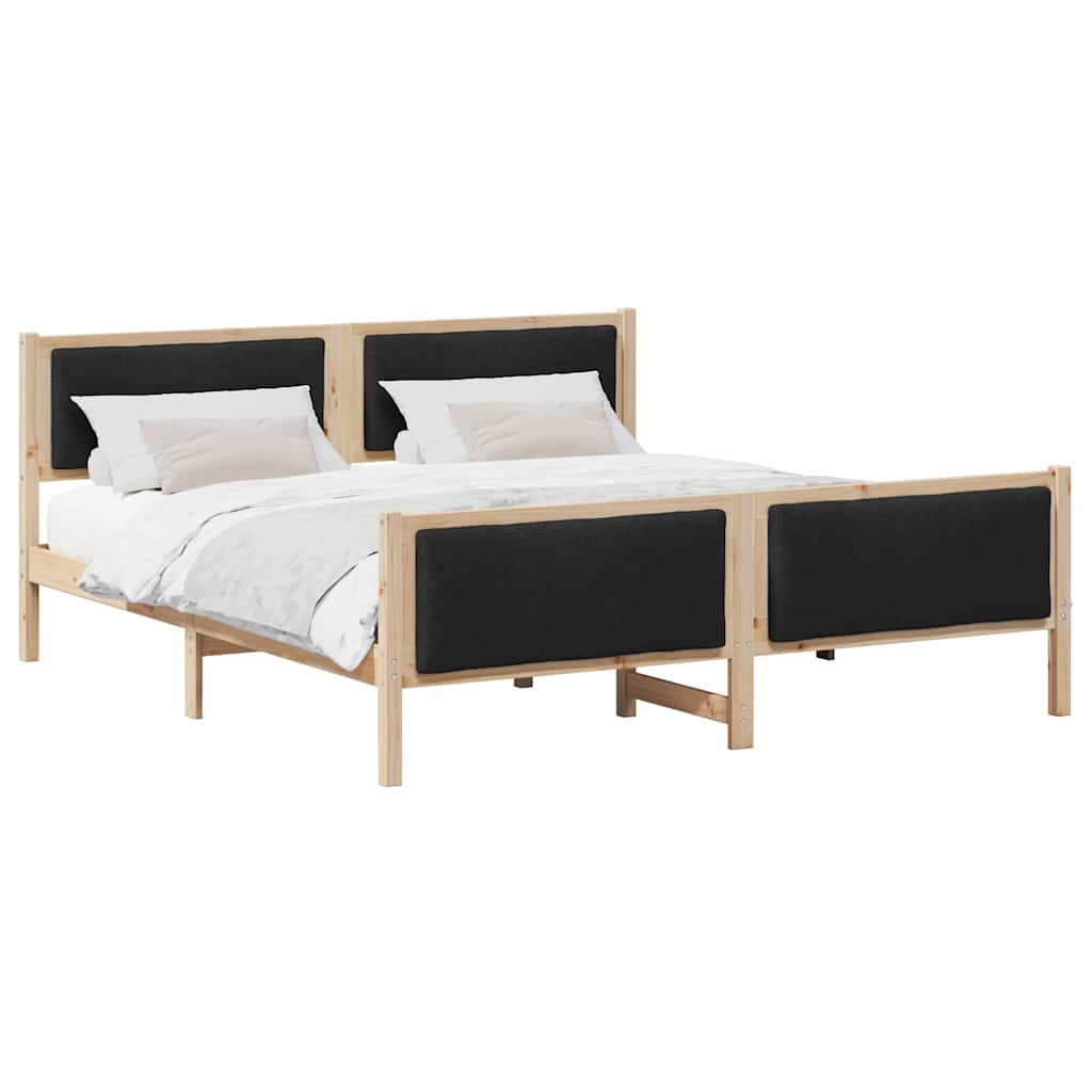 Bed Frame with Headboard Black 180 x 200 cm Fabric