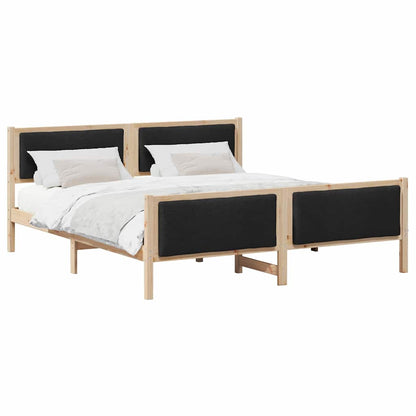 Bed Frame with Headboard Black 180 x 200 cm Fabric