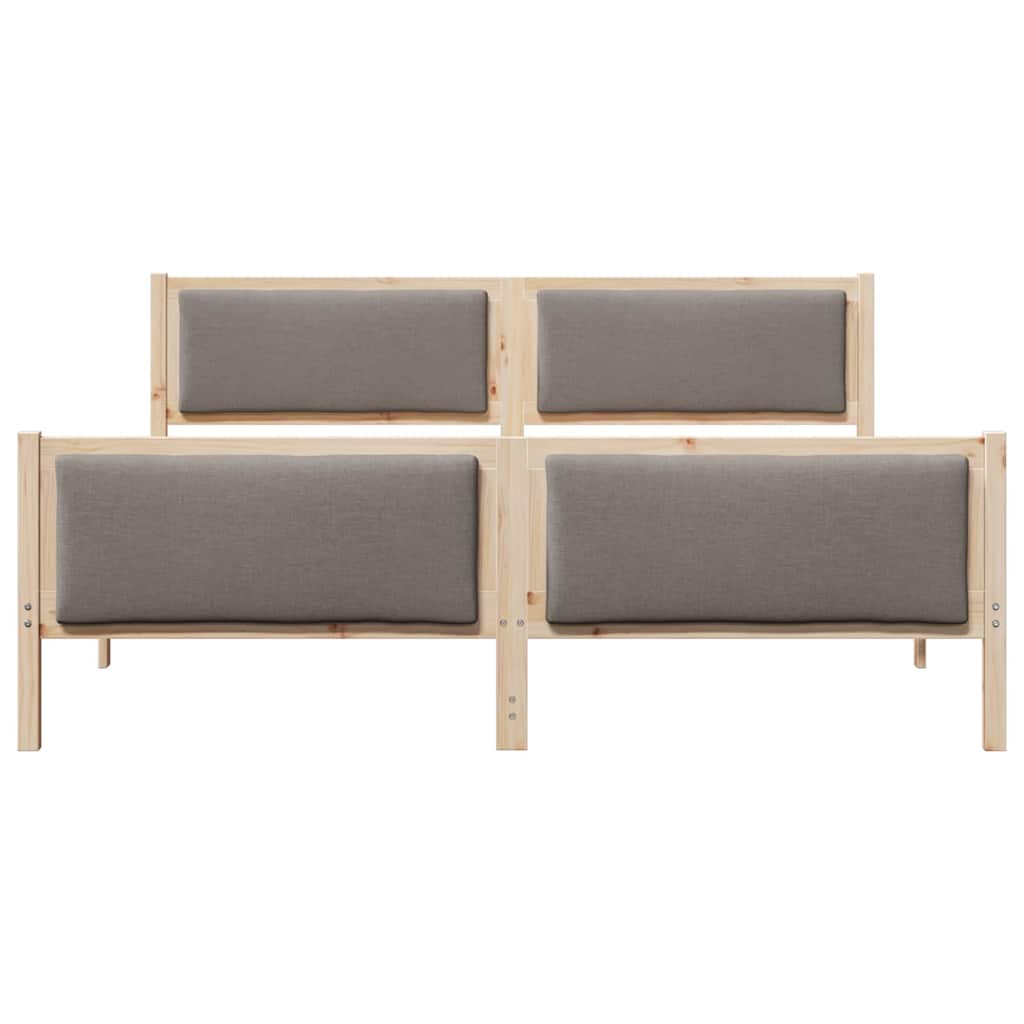 Bed Frame with Headboard Taupe 180 x 200 cm Fabric
