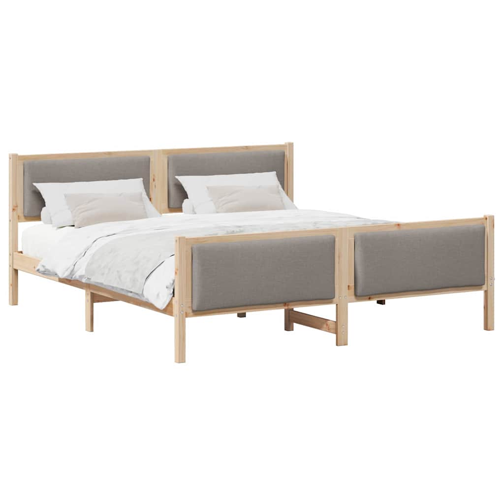 Bed Frame with Headboard Taupe 180 x 200 cm Fabric