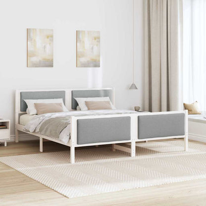 Bed Frame with Headboard Light Grey 180 x 200 cm Fabric