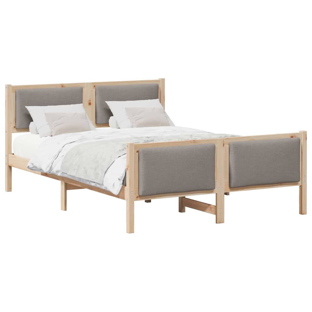 Bed Frame with Headboard Taupe 160 x 200 cm Fabric