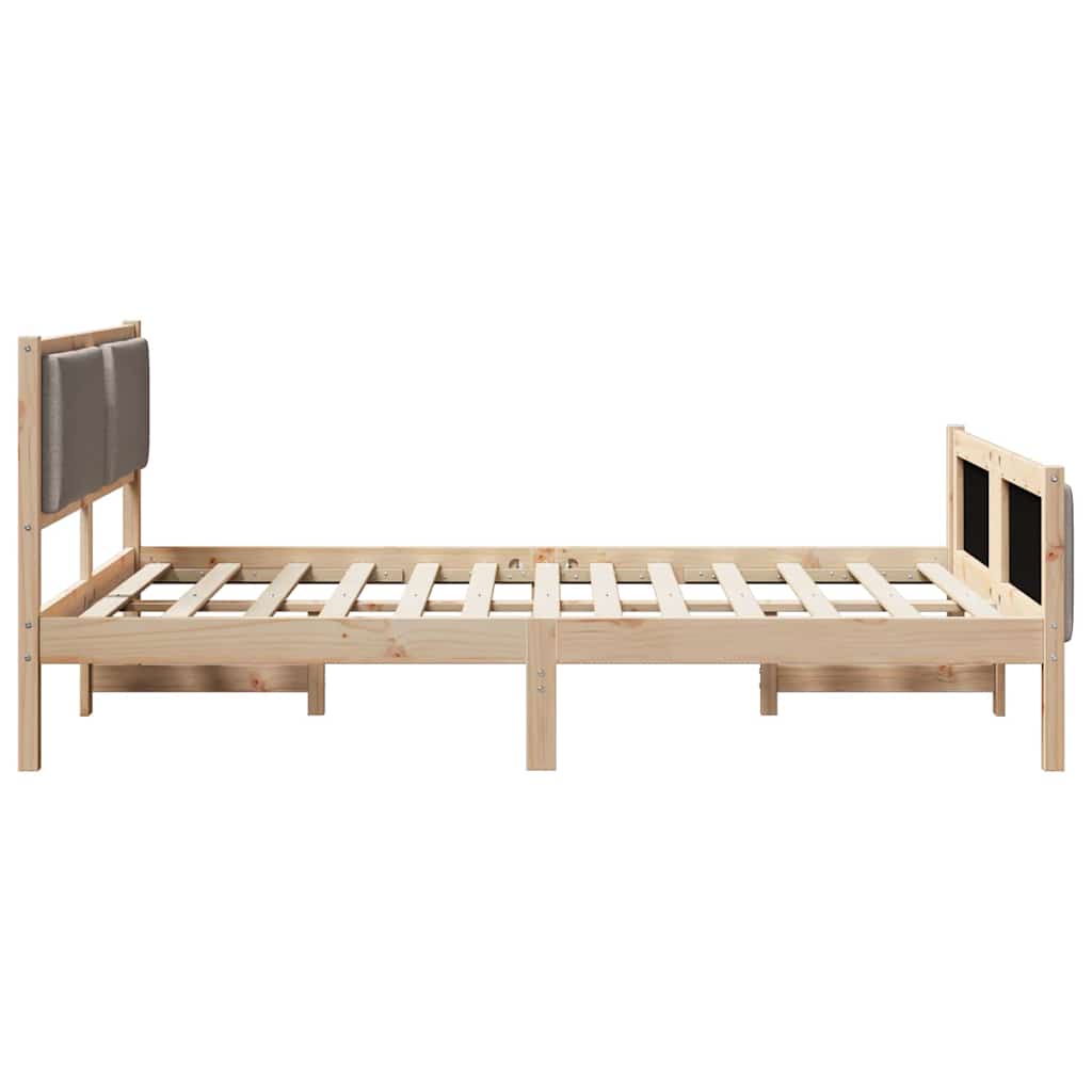 Bed Frame with Headboard Taupe 160 x 200 cm Fabric