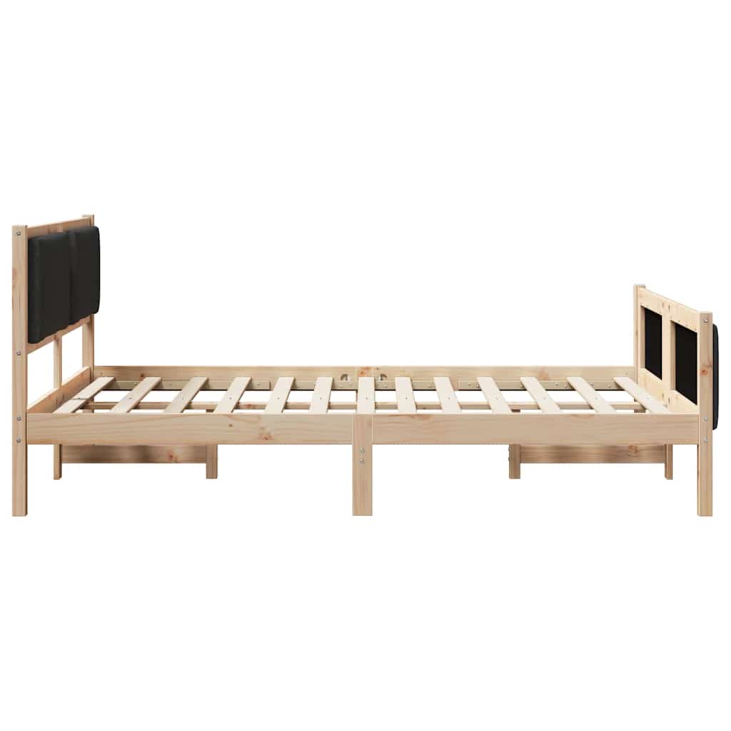 Bed Frame with Headboard Black 150 x 200 cm Fabric