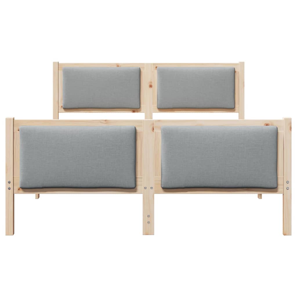 Bed Frame with Headboard Light Grey 140 x 200 cm Fabric