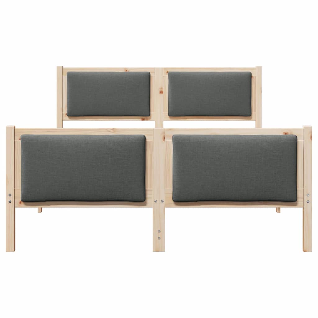 Bed Frame with Headboard Dark Grey 140 x 200 cm Fabric
