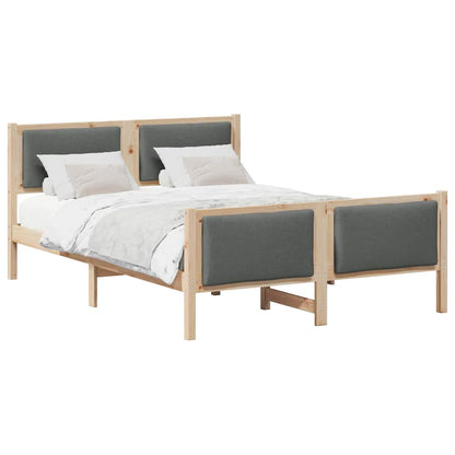 Bed Frame with Headboard Dark Grey 140 x 200 cm Fabric