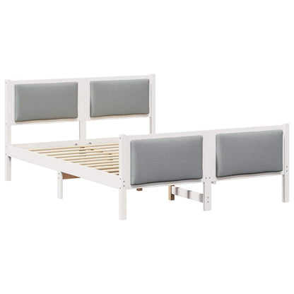Bed Frame with Headboard Light Grey 140 x 200 cm Fabric