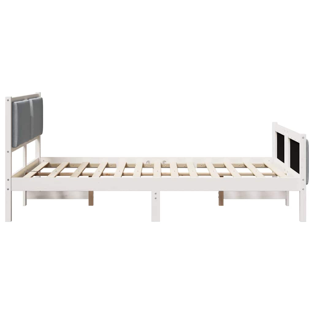 Bed Frame with Headboard Light Grey 140 x 200 cm Fabric