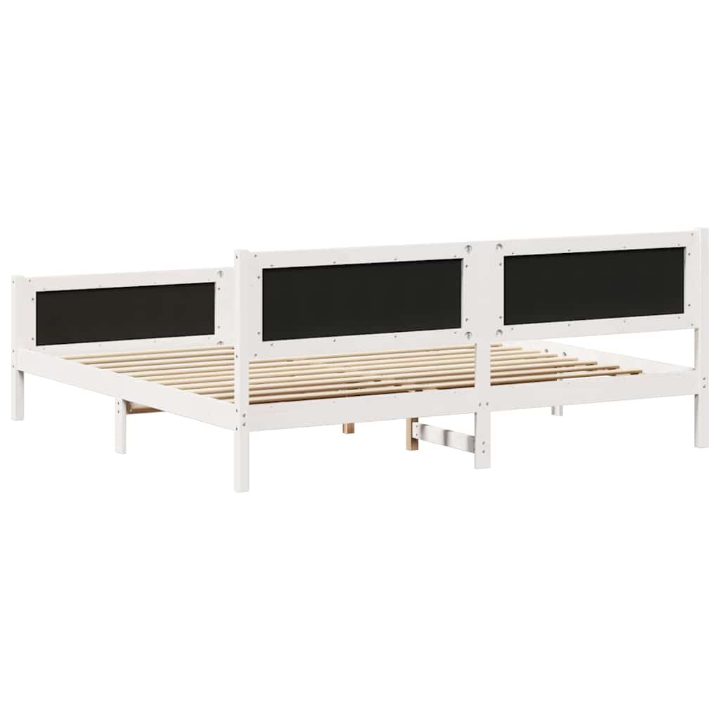 Bed Frame Light Grey 200 x 200 cm Solid Pine Wood