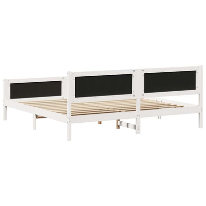 Bed Frame Light Grey 200 x 200 cm Solid Pine Wood
