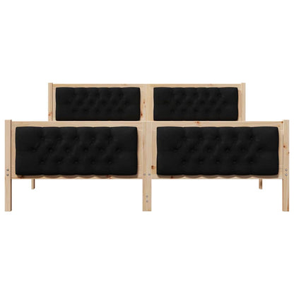 Bed Frame with Headboard Black 180 x 200 cm Solid Pine Wood