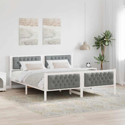 Bed Frame Light Grey 180 x 200 cm Solid Pine Wood