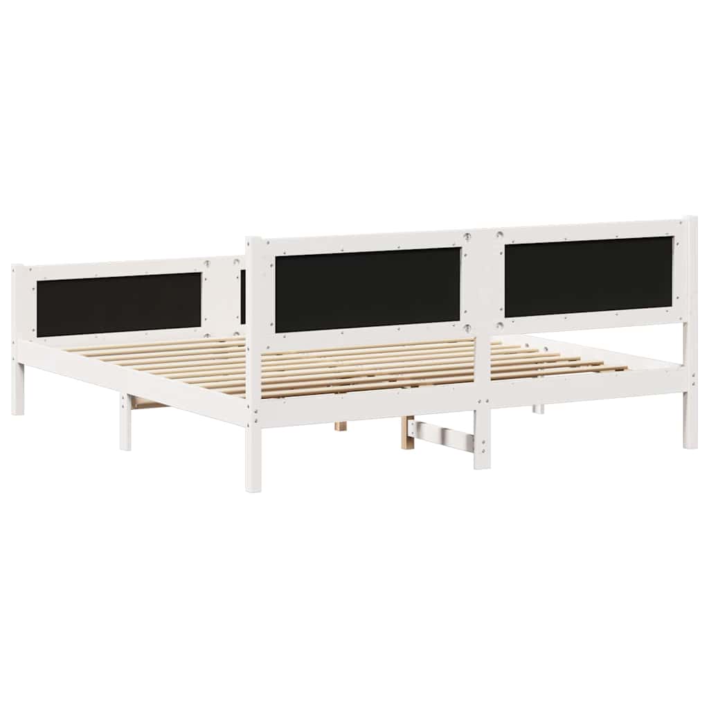 Bed Frame Light Grey 180 x 200 cm Solid Pine Wood
