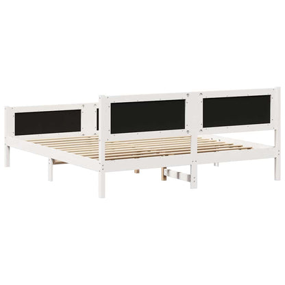 Bed Frame Light Grey 180 x 200 cm Solid Pine Wood