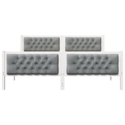 Bed Frame Light Grey 180 x 200 cm Solid Pine Wood