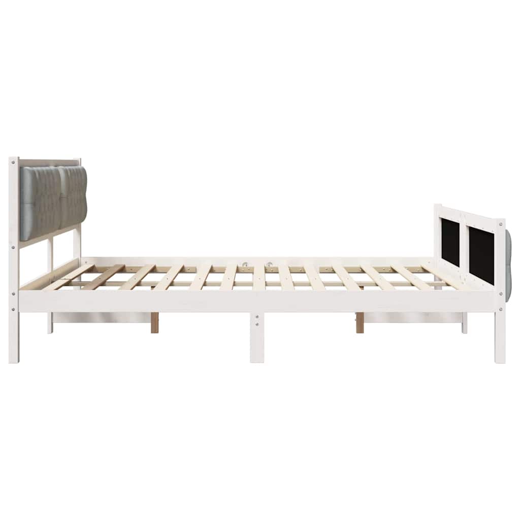 Bed Frame Light Grey 180 x 200 cm Solid Pine Wood