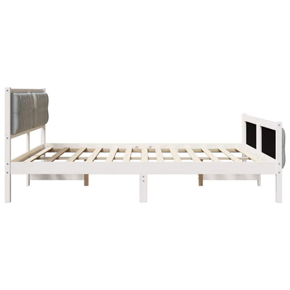 Bed Frame Light Grey 180 x 200 cm Solid Pine Wood