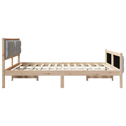 Bed Frame Light Grey 160 x 200 cm Solid Pine Wood