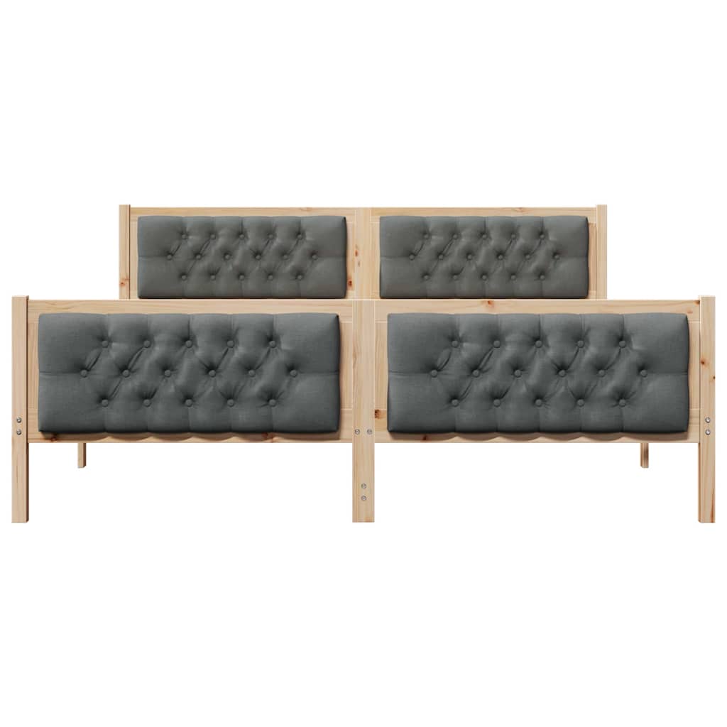 Bed Frame with Headboard Dark Grey 160 x 200 cm Solid Pine Wood