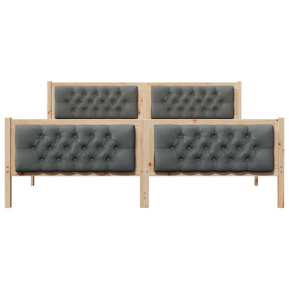 Bed Frame with Headboard Dark Grey 160 x 200 cm Solid Pine Wood