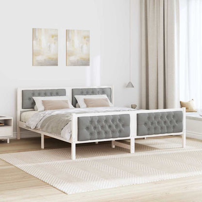 Bed Frame Light Grey 160 x 200 cm Solid Pine Wood