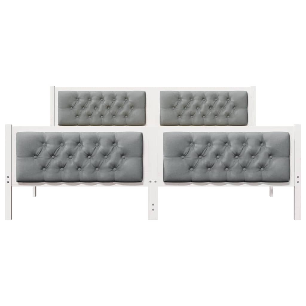 Bed Frame Light Grey 160 x 200 cm Solid Pine Wood