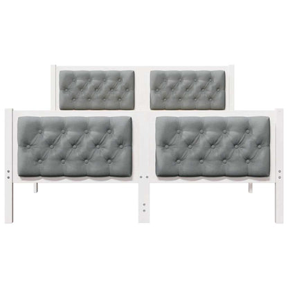 Bed Frame Light Grey 150 x 200 cm Solid Pine Wood