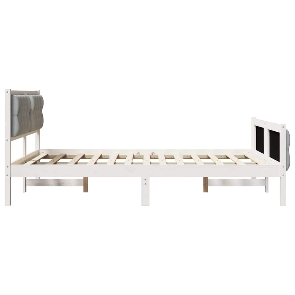 Bed Frame Light Grey 150 x 200 cm Solid Pine Wood