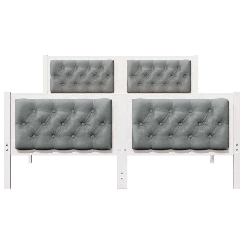 Bed Frame Light Grey 140 x 200 cm Solid Pine Wood