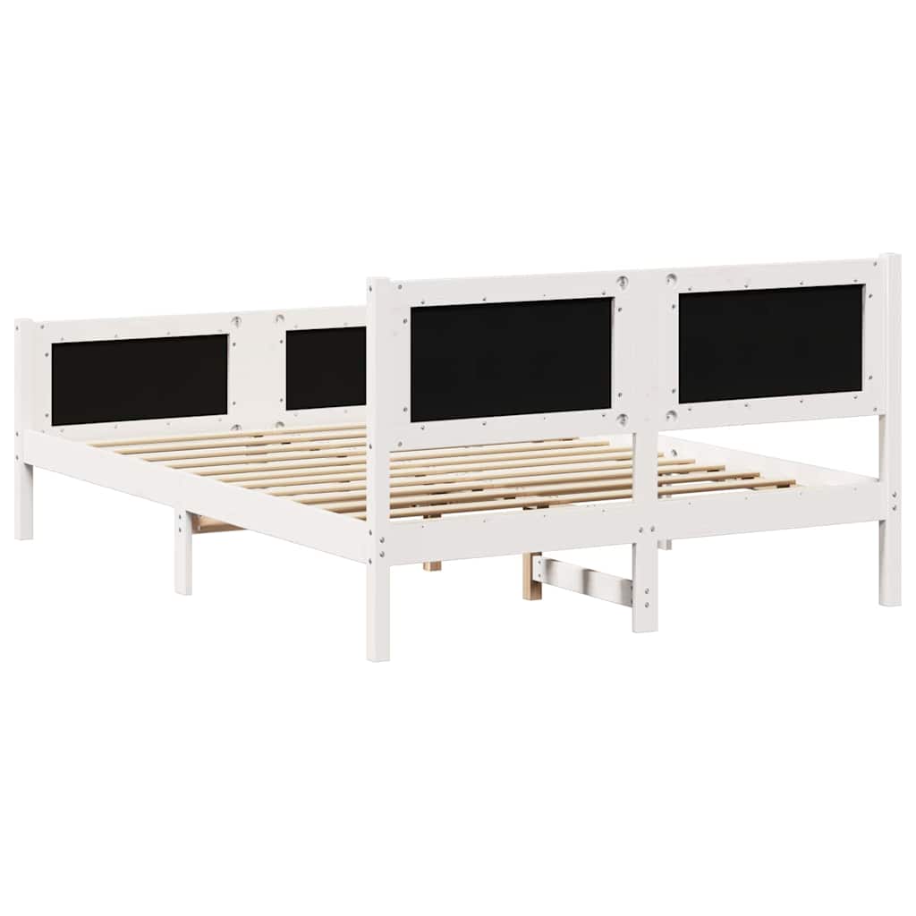 Bed Frame Light Grey 140 x 190 cm Solid Pine Wood