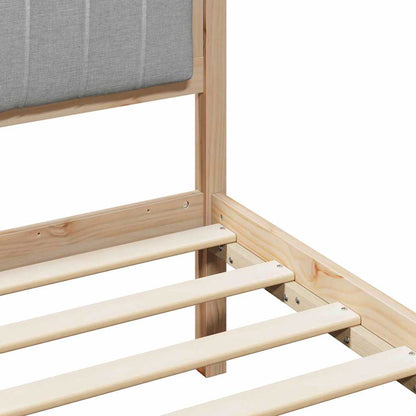 Bed frame Brown and light grey 200 x 200 cm Solid pine wood