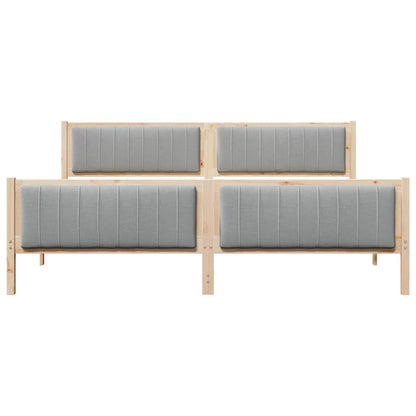 Bed frame Brown and light grey 200 x 200 cm Solid pine wood