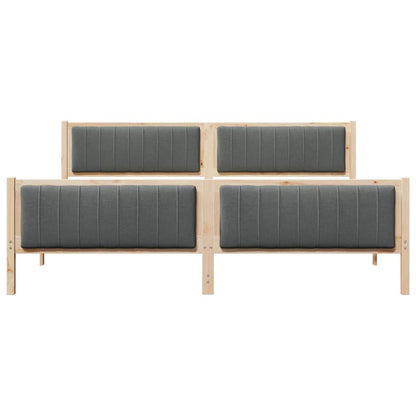 Bed frame Brown and dark grey 200 x 200 cm Solid pine wood
