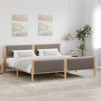 Bed frame Brown and taupe 200 x 200 cm Solid pine wood