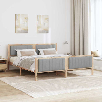 Bed frame Brown and light grey 180 x 200 cm Solid pine wood
