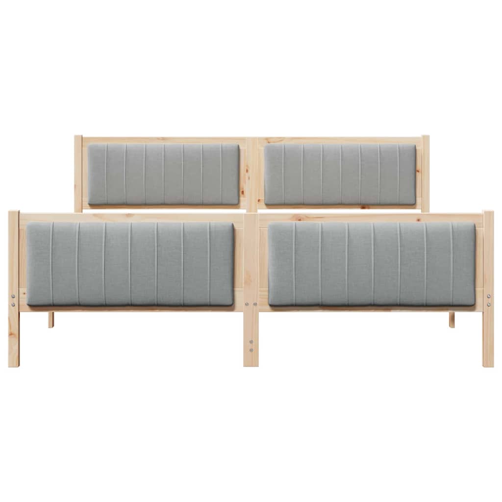 Bed frame Brown and light grey 180 x 200 cm Solid pine wood