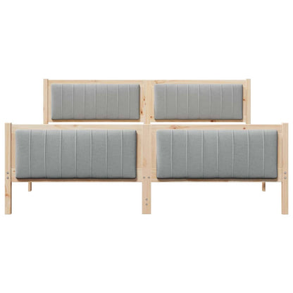 Bed frame Brown and light grey 180 x 200 cm Solid pine wood