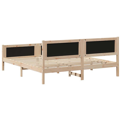 Bed frame Brown and dark grey 180 x 200 cm Solid pine wood