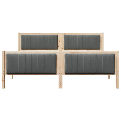 Bed frame Brown and dark grey 180 x 200 cm Solid pine wood